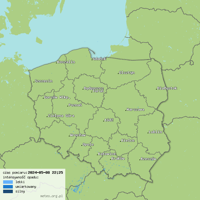Mapa radarowa Polski