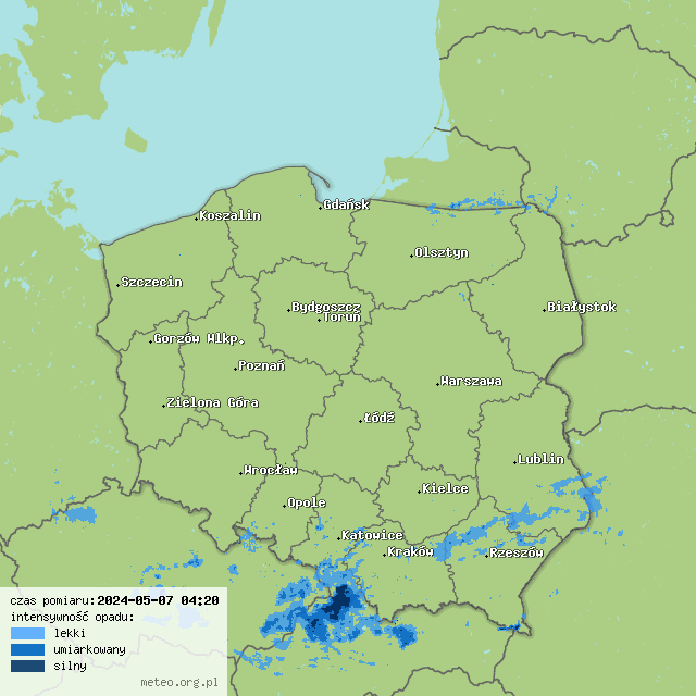 Mapa radarowa Polski